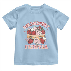 Strawberry Festival Toddler T Shirt Retro Strawberries Fruit Lover TS02 Light Blue Print Your Wear