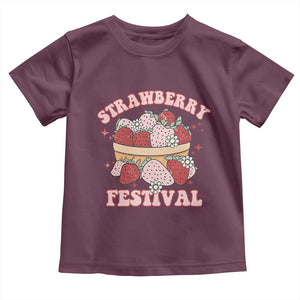 Strawberry Festival Toddler T Shirt Retro Strawberries Fruit Lover TS02 Maroon Print Your Wear