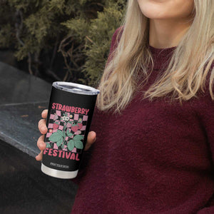 Strawberry Festival Tumbler Cup Fruit Lover Botanical Retro Groovy TS02 Print Your Wear