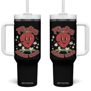 Strawberry Festival Tumbler With Handle Cute Feeling Berry Good Fruit Lover TS02 One Size: 40 oz Black Print Your Wear