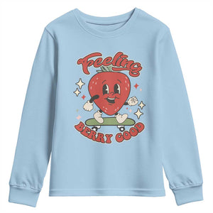 Strawberry Festival Youth Sweatshirt Cute Feeling Berry Good Fruit Lover TS02 Light Blue Print Your Wear