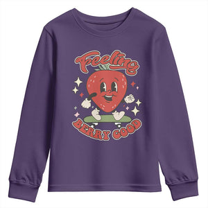 Strawberry Festival Youth Sweatshirt Cute Feeling Berry Good Fruit Lover TS02 Purple Print Your Wear