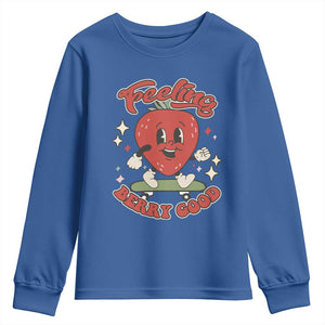 Strawberry Festival Youth Sweatshirt Cute Feeling Berry Good Fruit Lover TS02 Royal Blue Print Your Wear