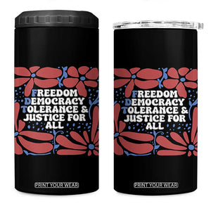 Subtle FDT 4 in 1 Can Cooler Tumbler Freedom Democracy Tolerence and Justice For All TS02 One Size: 16 oz Black Print Your Wear