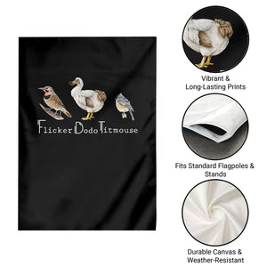 Subtle FDT Garden Flag Flicker Dodo Titmouse Bird TS10 Print Your Wear