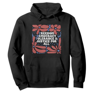 Subtle FDT Hoodie Freedom Democracy Tolerence and Justice For All TS02 Black Print Your Wear
