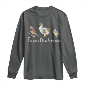 Subtle FDT Long Sleeve Shirt Flicker Dodo Titmouse Bird TS10 Dark Heather Print Your Wear