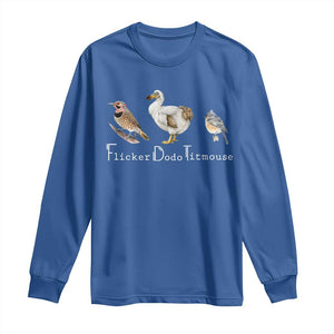 Subtle FDT Long Sleeve Shirt Flicker Dodo Titmouse Bird TS10 Royal Blue Print Your Wear