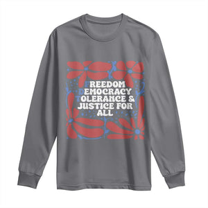 Subtle FDT Long Sleeve Shirt Freedom Democracy Tolerence and Justice For All TS02 Charcoal Print Your Wear