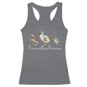 Subtle FDT Racerback Tank Top Flicker Dodo Titmouse Bird TS10 Charcoal Print Your Wear