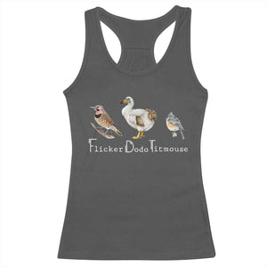 Subtle FDT Racerback Tank Top Flicker Dodo Titmouse Bird TS10 Dark Heather Print Your Wear