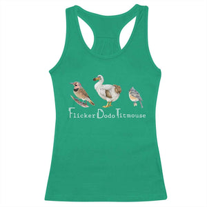Subtle FDT Racerback Tank Top Flicker Dodo Titmouse Bird TS10 Irish Green Print Your Wear