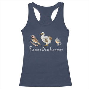 Subtle FDT Racerback Tank Top Flicker Dodo Titmouse Bird TS10 Navy Print Your Wear