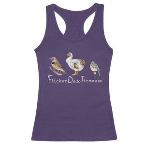 Subtle FDT Racerback Tank Top Flicker Dodo Titmouse Bird TS10 Purple Print Your Wear