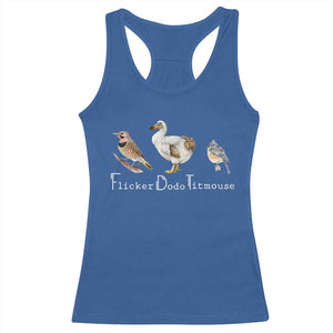 Subtle FDT Racerback Tank Top Flicker Dodo Titmouse Bird TS10 Royal Blue Print Your Wear