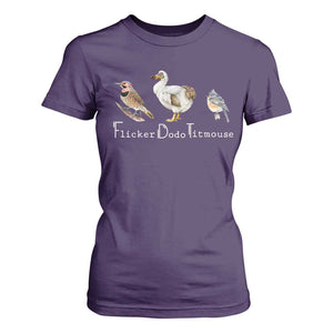 Subtle FDT T Shirt For Women Flicker Dodo Titmouse Bird TS10 Purple Print Your Wear