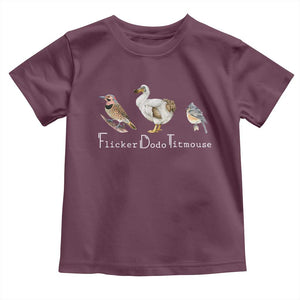 Subtle FDT Toddler T Shirt Flicker Dodo Titmouse Bird TS10 Maroon Print Your Wear