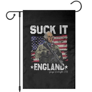 Suck It England Funny 4th of July George Washington 1776 Garden Flag TS10 Black Print Your Wear