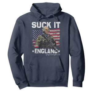 Suck It England Funny 4th of July George Washington 1776 Hoodie TS10 Navy Print Your Wear