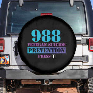 Suicide Prevention Awareness Spare Tire Cover 988 Veteran Suicide Prevention Press 1 TS11 No hole Black Print Your Wear