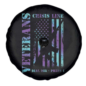 Suicide Prevention Awareness Spare Tire Cover Veterans Crisis Line Dial 988 Press 1 American Flag Gun TS11 Print Your Wear