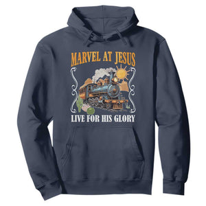 Summer VBS 2025 Hoodie Marvel at Jesus Live for His Glory Christian Bible Camp TS02 Navy Print Your Wear