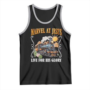 Summer VBS 2025 Tank Top Marvel at Jesus Live for His Glory Christian Bible Camp TS02 Black Athletic Heather Print Your Wear