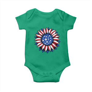 Sunflower American Flag Baby Onesie Floral USA 4th of July Merica TS10 Irish Green Print Your Wear