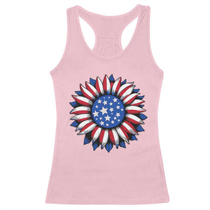 Sunflower American Flag Racerback Tank Top Floral USA 4th of July Merica TS10 Light Pink Print Your Wear