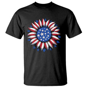 Sunflower American Flag T Shirt Floral USA 4th of July Merica TS10 Black Print Your Wear