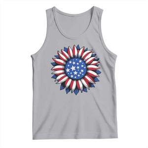 Sunflower American Flag Tank Top Floral USA 4th of July Merica TS10 Athletic Heather Print Your Wear