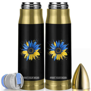 Sunflower Ukraine Flag Bullet Tumbler Patriot Patriotic Ukraine Ukrainian National Flag TS10 Black Print Your Wear