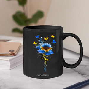 Sunflower Ukraine Flag Coffee Mug Ukrainian Butterflies Flowers TS10 Print Your Wear