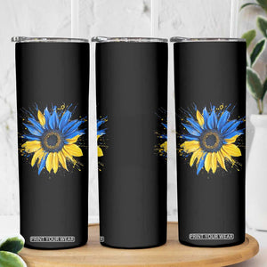 Sunflower Ukraine Flag Skinny Tumbler Patriot Patriotic Ukraine Ukrainian National Flag TS10 Print Your Wear