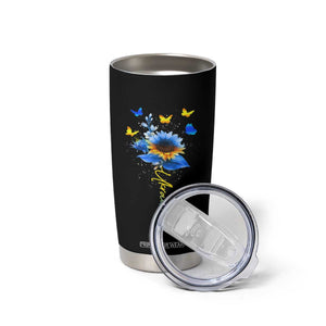 Sunflower Ukraine Flag Tumbler Cup Ukrainian Butterflies Flowers TS10 Print Your Wear