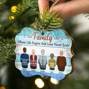 Personalized Jeep Christmas Ornaments Family Where Begins and Love Never Ends Memorial Gift CTM Custom - Printyourwear