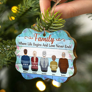 Personalized JP Christmas Ornaments Family Where Begins and Love Never Ends Memorial Gift CTM Custom - Printyourwear