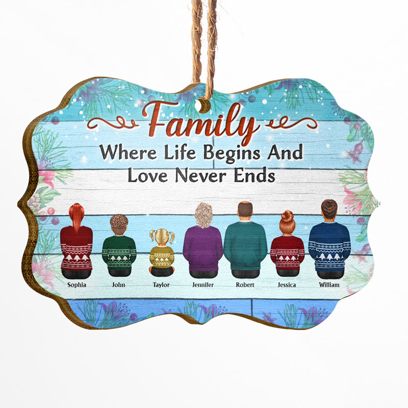 Personalized Jeep Christmas Ornaments Family Where Begins and Love Never Ends Memorial Gift CTM Ornament Custom - Printyourwear