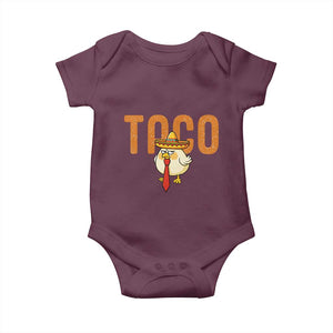 TACO Chicken in Sombrero Baby Onesie Funny Mexican Food TS02 Maroon Print Your Wear