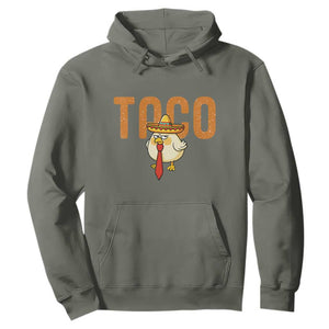 TACO Chicken in Sombrero Hoodie Funny Mexican Food TS02 Military Green Print Your Wear