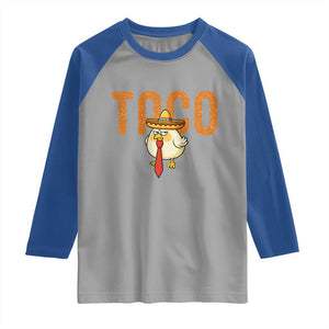 TACO Chicken in Sombrero Raglan Shirt Funny Mexican Food TS02 Sport Gray Royal Print Your Wear