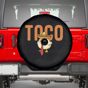 TACO Chicken in Sombrero Spare Tire Cover Funny Mexican Food TS02 Black Print Your Wear