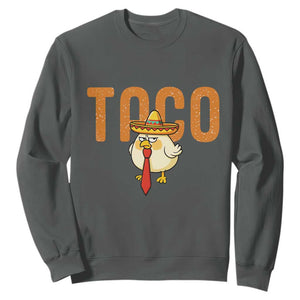 TACO Chicken in Sombrero Sweatshirt Funny Mexican Food TS02 Dark Heather Print Your Wear