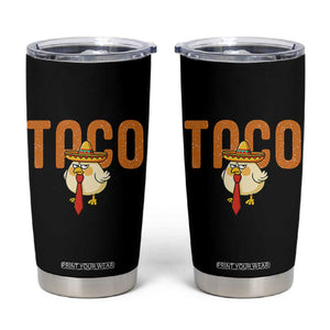 TACO Chicken in Sombrero Tumbler Cup Funny Mexican Food TS02 Black Print Your Wear