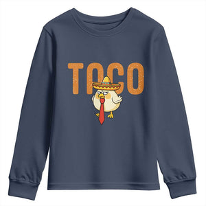 TACO Chicken in Sombrero Youth Sweatshirt Funny Mexican Food TS02 Navy Print Your Wear