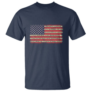 Spanish Pledge of Allegiance USA Flag Vintage Patriotic Graphic T Shirt American Patriotic Promesa de Lealtad TS02 Navy Printyourwear