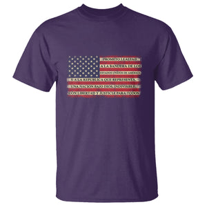 Spanish Pledge of Allegiance USA Flag Vintage Patriotic Graphic T Shirt American Patriotic Promesa de Lealtad TS02 Purple Printyourwear