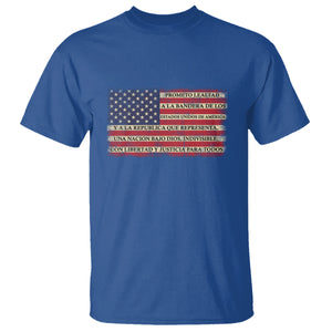 Spanish Pledge of Allegiance USA Flag Vintage Patriotic Graphic T Shirt American Patriotic Promesa de Lealtad TS02 Royal Blue Printyourwear