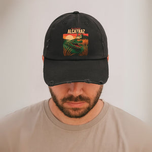 Alligator Alcatraz Vintage Distressed Cap Retro Florida Swamp Political Sarcasm TS02 Printyourwear