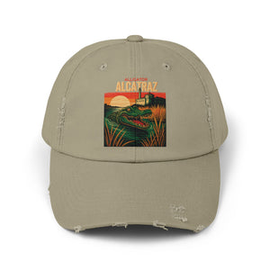 Alligator Alcatraz Vintage Distressed Cap Retro Florida Swamp Political Sarcasm TS02 Classic Cap Universal Fit Olive Printyourwear